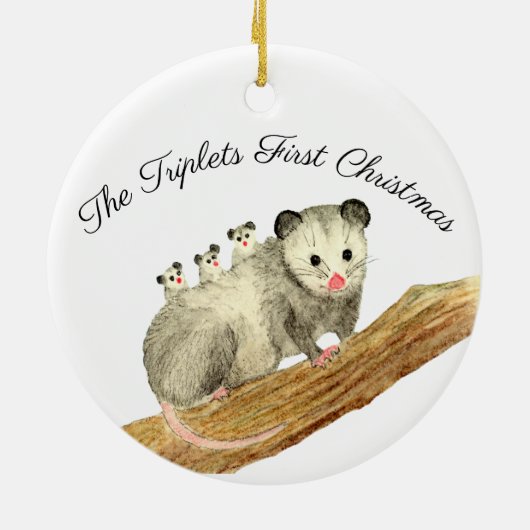 Opossum-Triplets Keramik Ornament (Hinten)