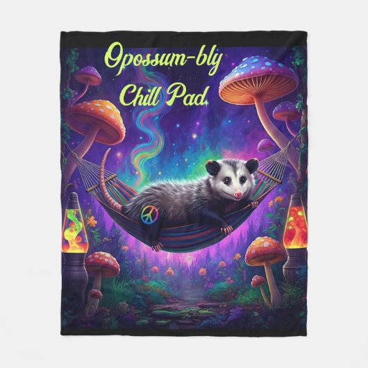 Opossum Trippy Psychedelic Hippie Custom Personal Fleecedecke (Vorderseite)