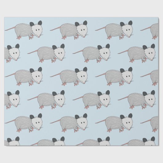 Opossum-Überraschung Geschenkpapier (Flach)