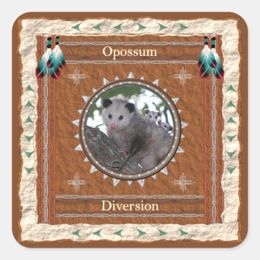Opossum -Umleitung- Aufkleber - 20 pro Blatt (Vorderseite)