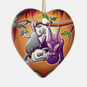 Opossum und Schläger in der Liebe Keramikornament (Rechts)