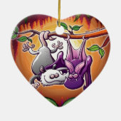 Opossum und Schläger in der Liebe Keramikornament (Hinten)