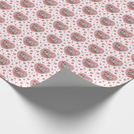 Opossum Valentine's Day  Geschenkpapier (Ecke)