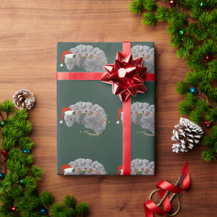 Opossum-Weihnachtsbaby-Opossums in Lichter gewicke Geschenkpapier