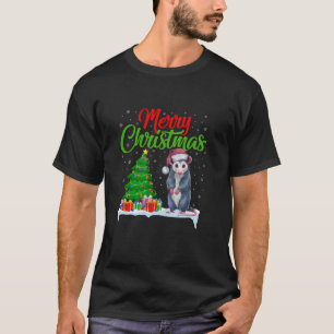 Opossum Weihnachtsbaum Lichter Funny Xmas Opossum  T-Shirt