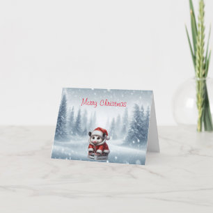 Opossum-Weihnachtsgrußkarte Karte