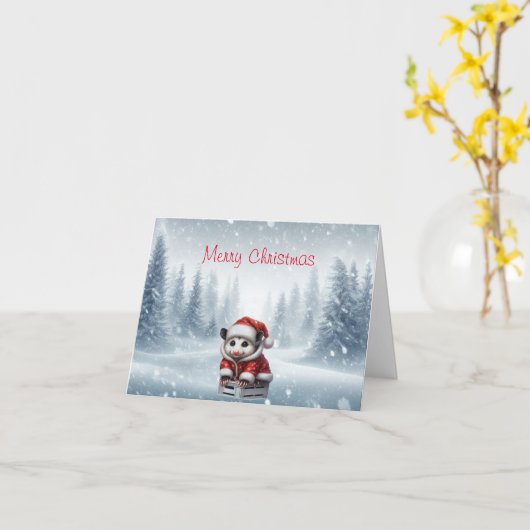 Opossum Weihnachtskarte Karte (Gelbe Blume)