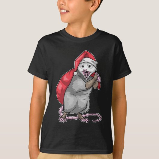 Opossum Weihnachtssack T-Shirt (Vorderseite)