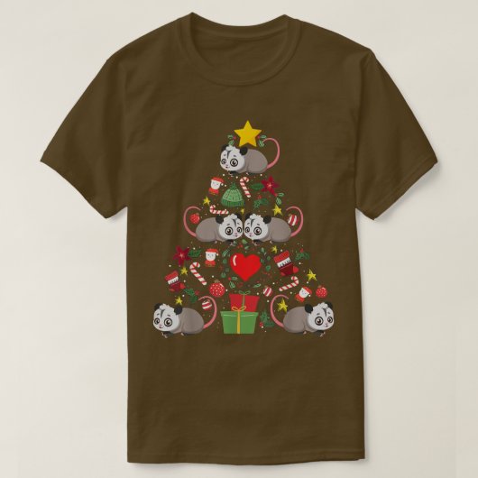 Opossum Weihnachtsschmuck Trek Funny T-Shirt (Design vorne)