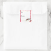 Opossum-Weihnachtssticker Quadratischer Aufkleber (Tasche)