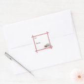 Opossum-Weihnachtssticker Quadratischer Aufkleber (Umschlag)