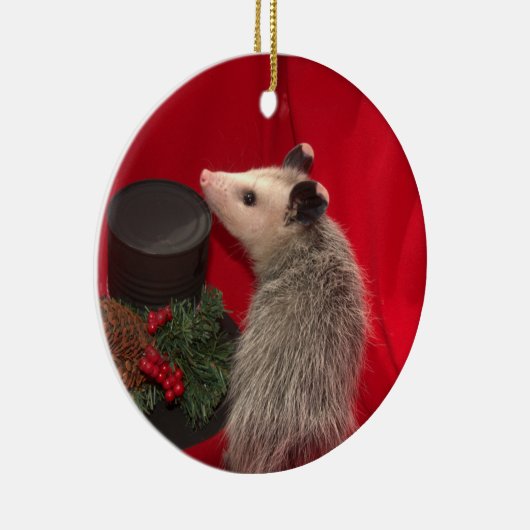 Opossum-Weihnachtsverzierung Keramik Ornament (Rechts)