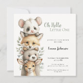 Opossum Woodland Baby Shower Invitation (Vorderseite)