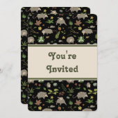 Opossummen in Black Birthday Party Einladung (Vorne/Hinten)