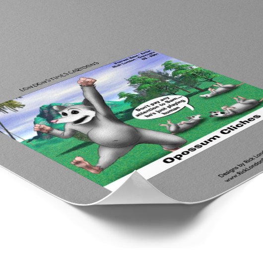 OPossummen Playing Dead Funny Canvas Print Poster (Ecke)