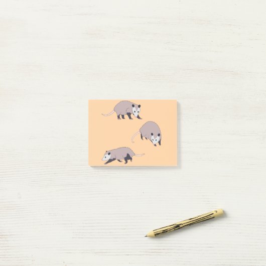 Opossums Post-it Klebezettel (Auf Schreibtisch)