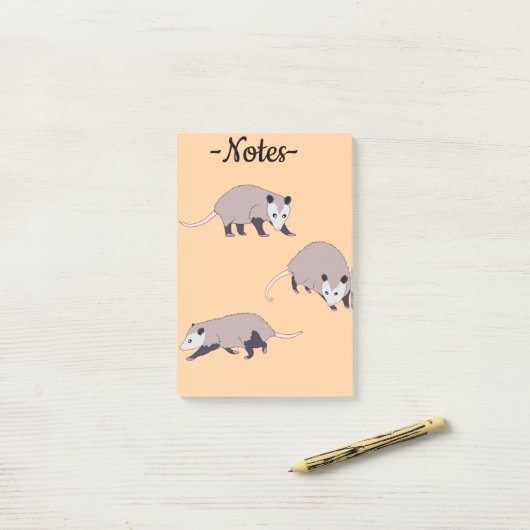 Opossums Post-it Klebezettel (Auf Schreibtisch)