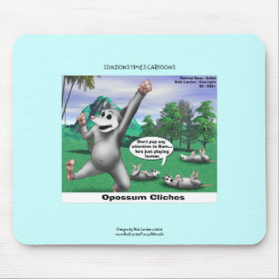 OPossums spielen totes Cartoon lustiges Mauspad