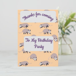 Opossums Thank you Card Einladung