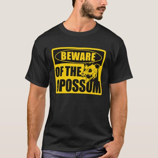 Opossums Vintage Beware Of The Opossum T-Shirt (Vorderseite)