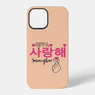 Oppa Saranghae Süße Kpop Hand Herz iPhone 12 Hülle