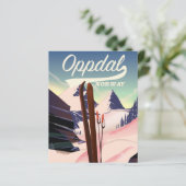 Oppdal Norway Ski Poster. (Stehend Vorderseite)