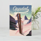 Oppdal Norway Ski Poster. Einladung (Stehend Vorderseite)