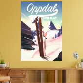 Oppdal Norway Ski Poster. Leinwanddruck (Insitu (Wohnzimmer))