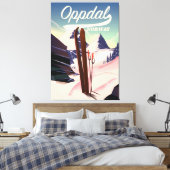 Oppdal Norway Ski Poster. Leinwanddruck (Insitu (Schlafzimmer))