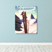 Oppdal Norway Ski Poster. Leinwanddruck (Insitu (Holzboden))