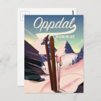 Oppdal Norway Ski Poster.