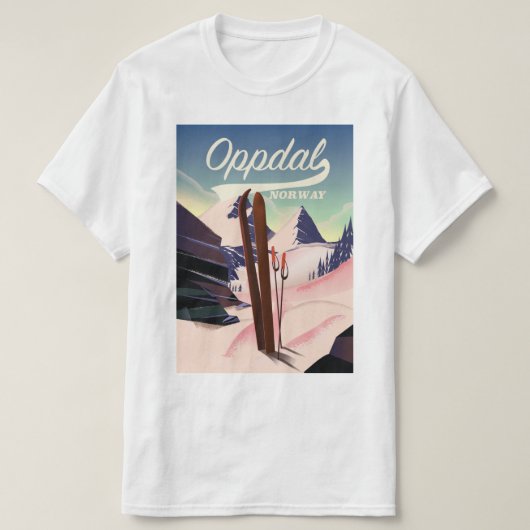 Oppdal Norway Ski Poster. T-Shirt (Design vorne)