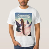 Oppdal Norway Ski Poster. T-Shirt (Vorderseite)