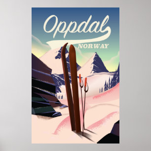 Oppdal Norwegen Skiposter. Poster