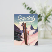 Oppdal Norwegen Skiposter. Postkarte (Stehend Vorderseite)