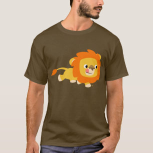 Opportunistischer Cartoon-Löwe-T - Shirt