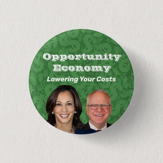 Opportunity Economy Harris Walz 2024 Button (Vorderseite)