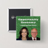 Opportunity Economy Harris Walz 2024 Button (Vorne & Hinten)