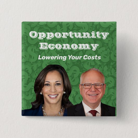 Opportunity Economy Harris Walz 2024 Button (Vorderseite)