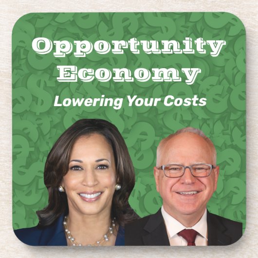 Opportunity Economy Harris Walz 2024 Getränkeuntersetzer (Vorderseite)