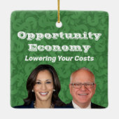 Opportunity Economy Harris Walz 2024 Keramikornament (Rückseite)