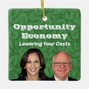 Opportunity Economy Harris Walz 2024 Keramikornament