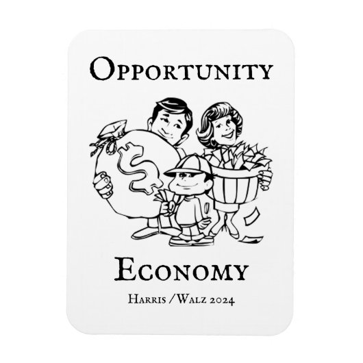 Opportunity Economy Harris Walz 2024 Magnet (Vertikal)
