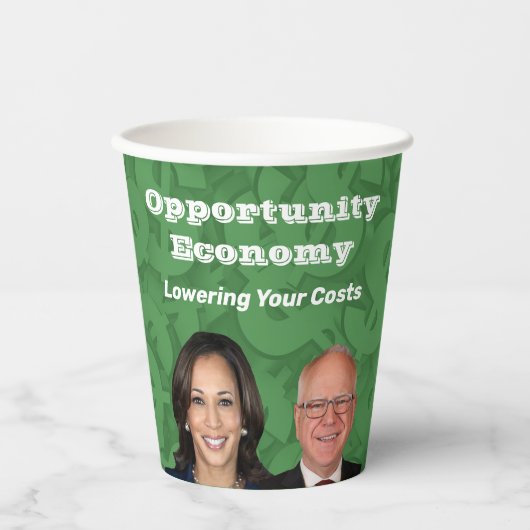 Opportunity Economy Harris Walz 2024 Pappbecher (Vorderseite)