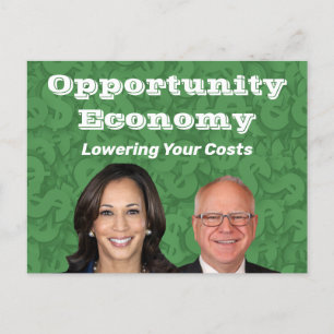 Opportunity Economy Harris Walz 2024 Postkarte