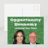 Opportunity Economy Harris Walz 2024 Postkarte (Vorne/Hinten)