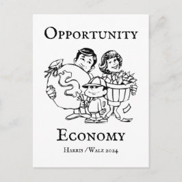 Opportunity Economy Harris Walz 2024 Postkarte