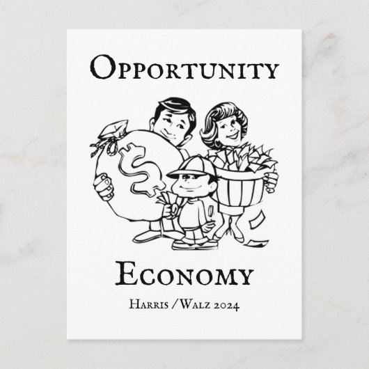 Opportunity Economy Harris Walz 2024 Postkarte (Vorderseite)