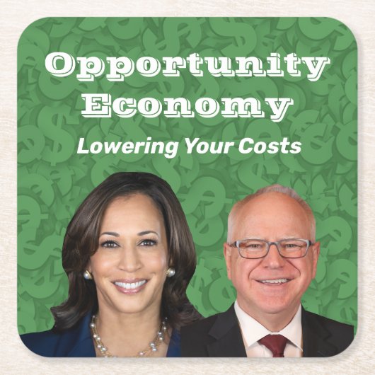 Opportunity Economy Harris Walz 2024 Rechteckiger Pappuntersetzer (Vorderseite)