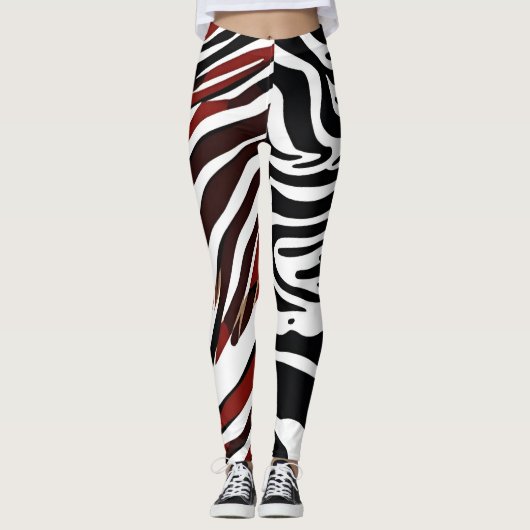 Opposing Zebra Pattern Leggings (Vorderseite)